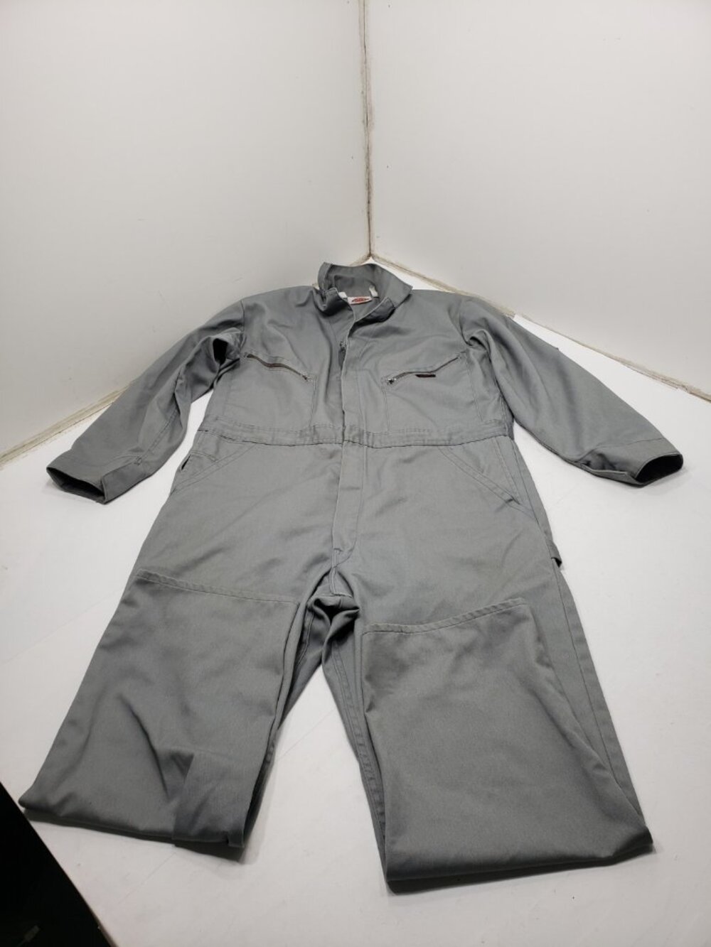 Dickies Men's 46 Regular Gray Long Sleeve Mechanic Work Coveralls Zip Front